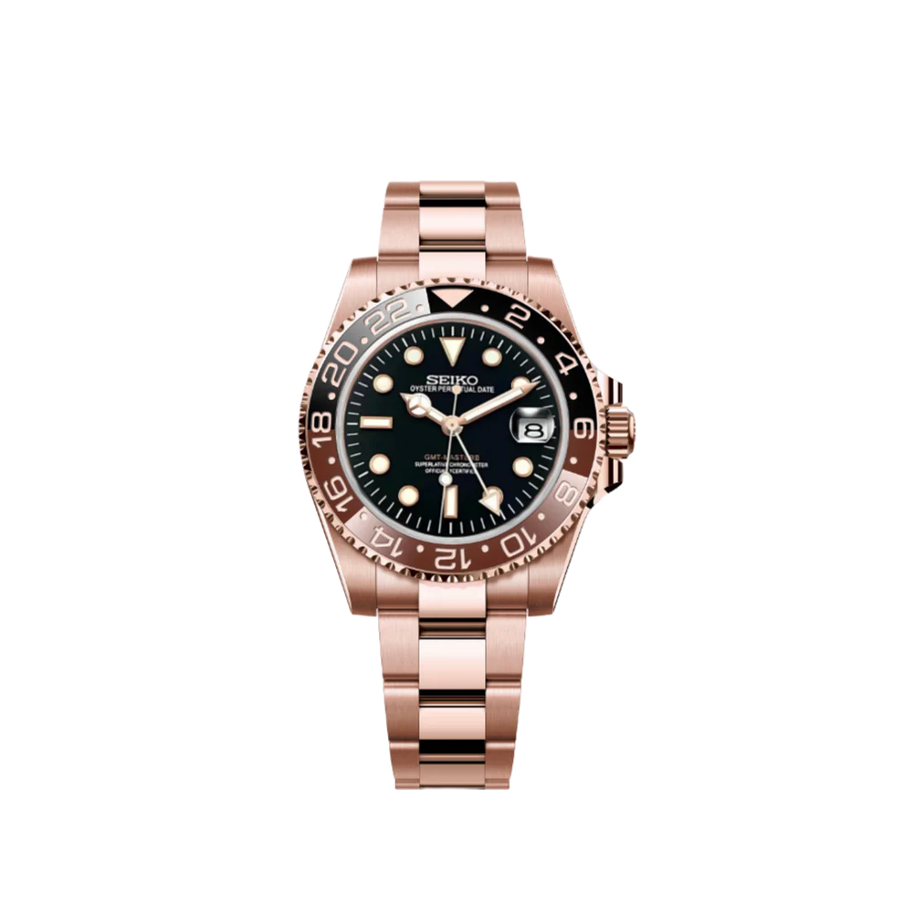 GMT Seiko Mod RoseGold-Rootbeer