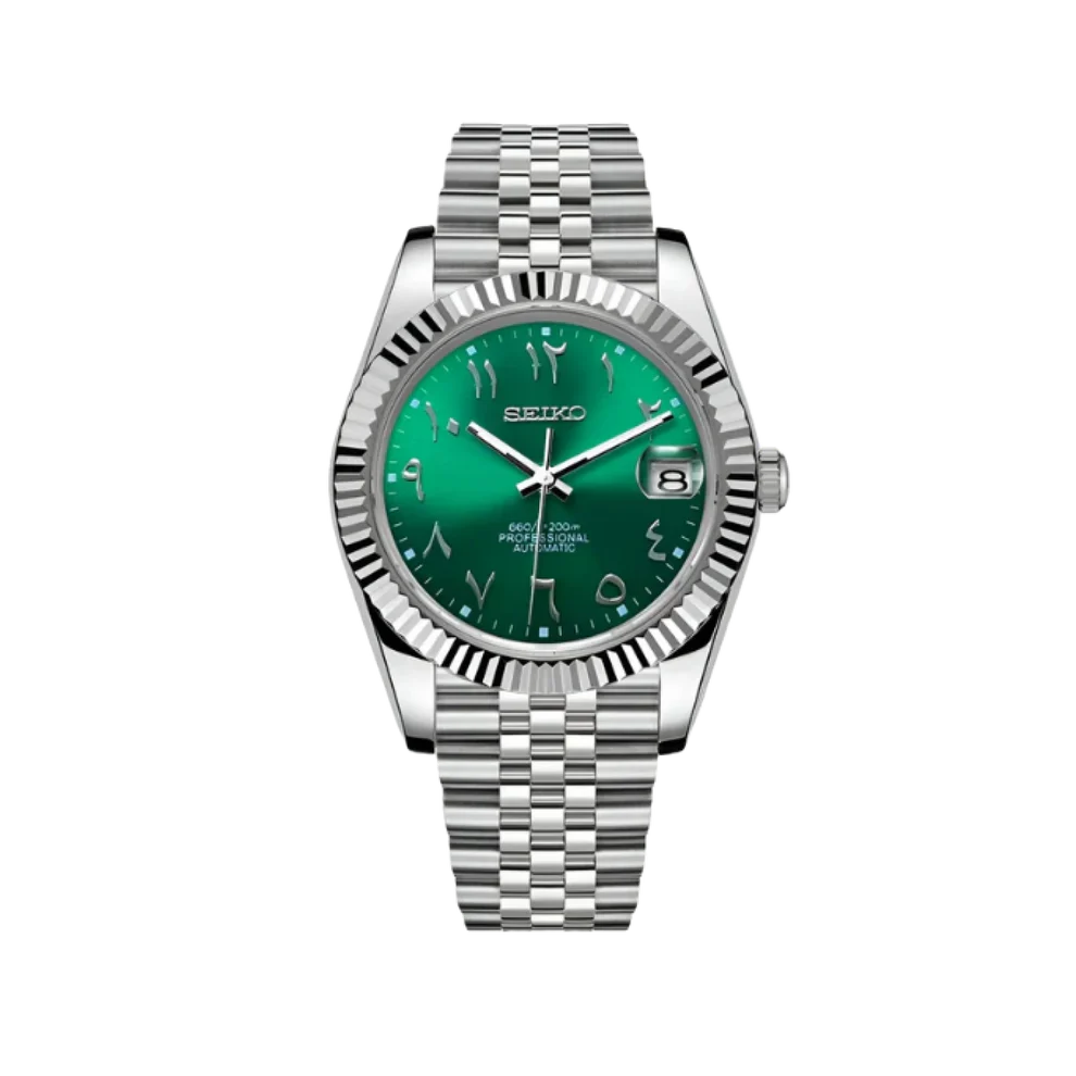 Seikojust Mod Silver-Green Arabic