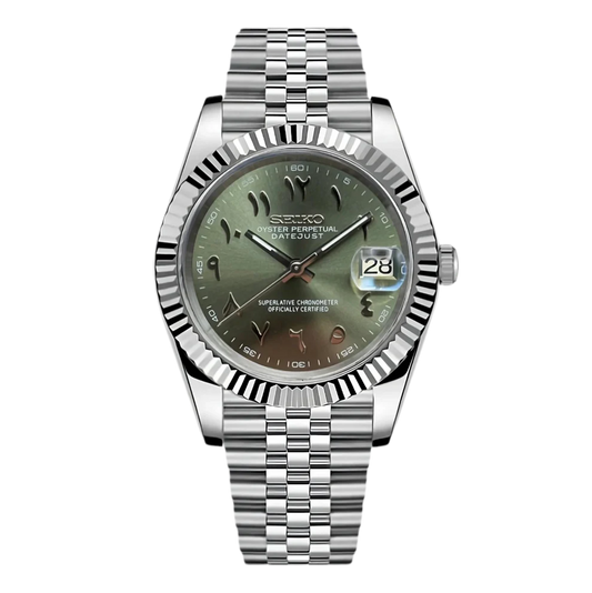 Seikojust Mod Silver-Olive Green Arabic